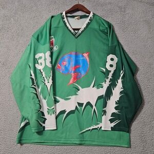 VTG Projoy EuroBurn Mountain‎ Dew Hockey Jersey Size Large 90's All Over Print
